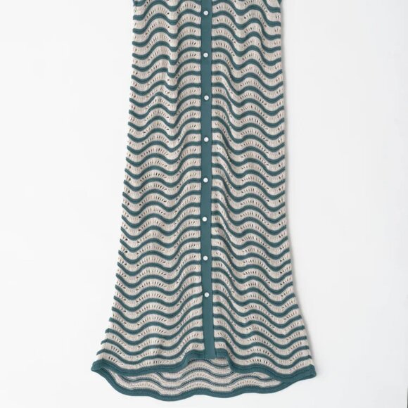 NWT Kotn Sabah Open Knit Striped Button Down Cotton Collared Dress - Picture 7 of 7